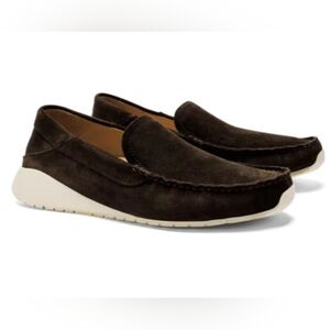 OluKai  Ka'a Mens Size 11 Dark Wood Italian Suede Slip-On Loafers New